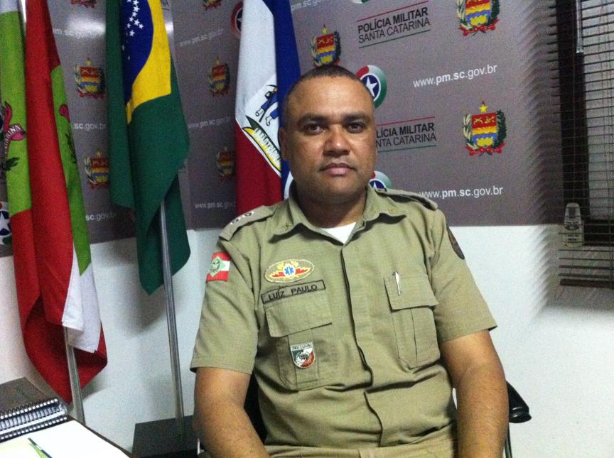 Tenente Luiz Paulo Fernandes - Policia Militar de Orleans (Foto: Pepê Miranda/Sul in Foco)