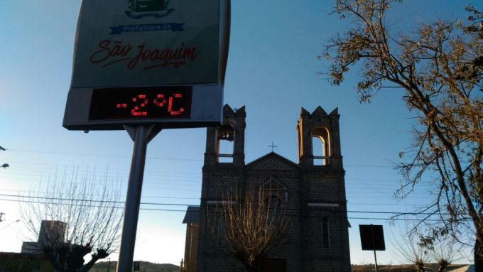 Termômetro marcou -2ºC em São Joaquim (Foto Wagner Urbano Divulgação)